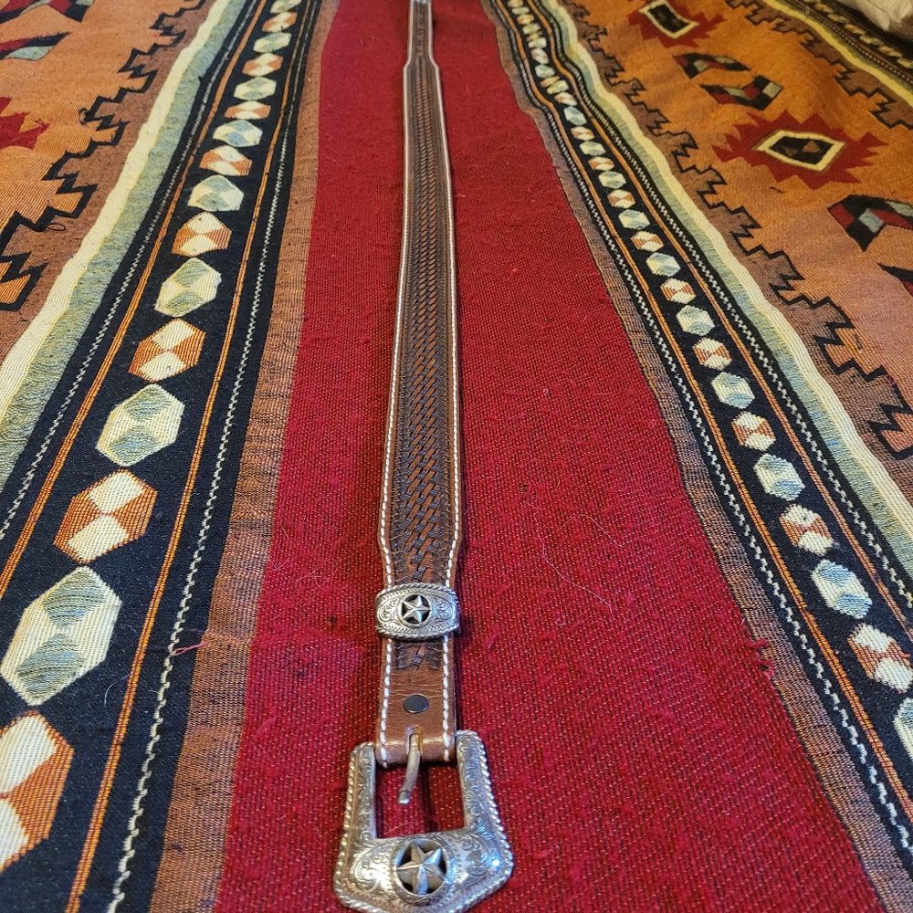 Justin western leather belt size 34